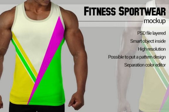 Fitness man wear mock-up
