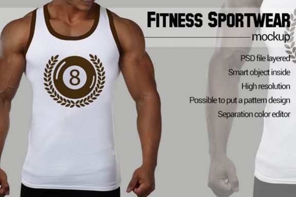Fitness man wear mock-up