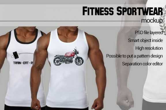 Fitness man wear mock-up