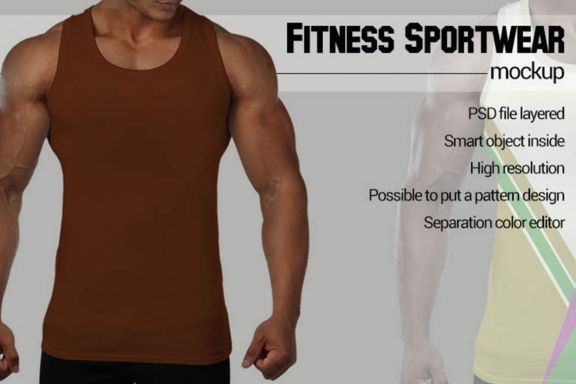 Fitness man wear mock-up