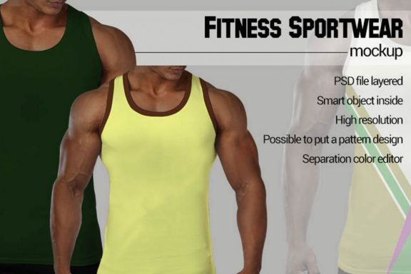 Fitness man wear mock-up