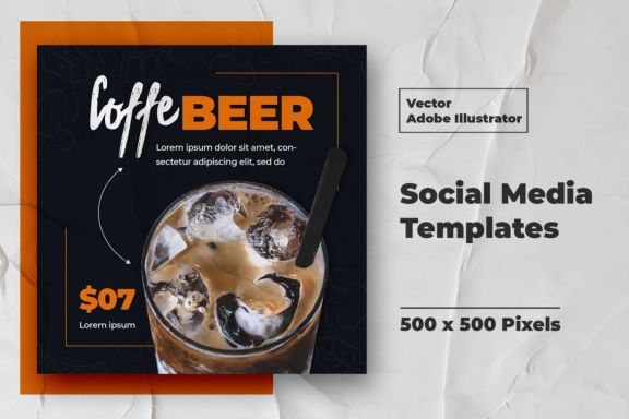 Coffe Instagram Feed Vector