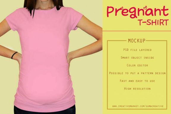 Pregnant T-shirt Mock-up Vr2