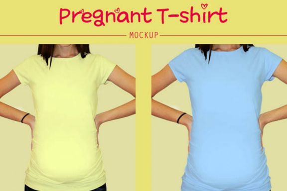 Pregnant T-shirt Mock-up Vr2