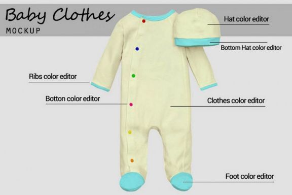 Baby Clothes Mock-up Vr2