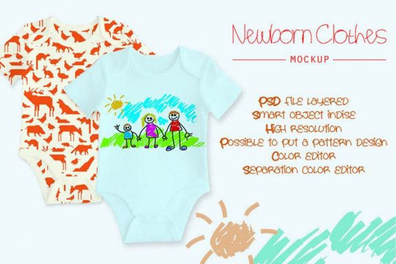 Newborn Clothes Mock-up