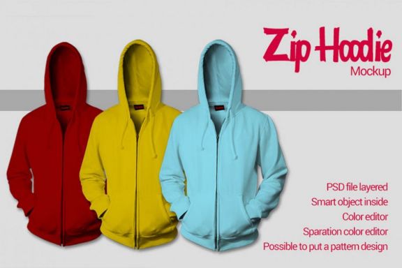 Zipp Hoodie Mock-Up