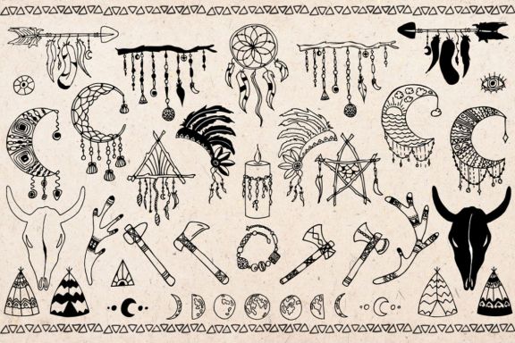 Hand drawn Boho doodles