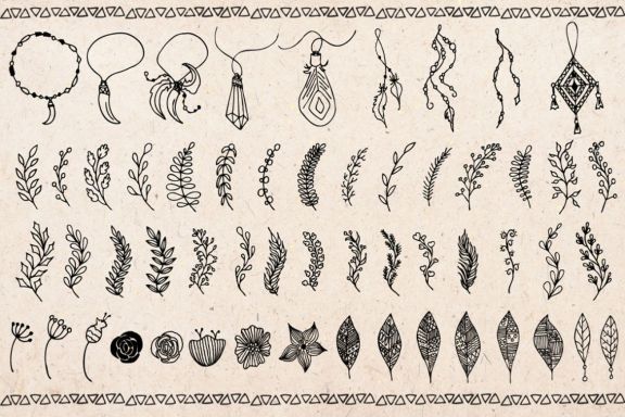 Hand drawn Boho doodles