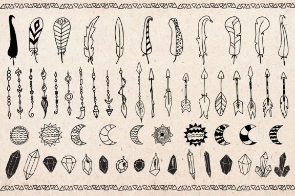 Hand drawn Boho doodles