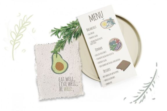 Healthy eco food hand-drawn clipart set