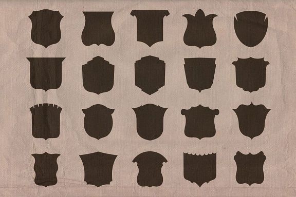 Free Retro & Vintage Shapes - Shields 2