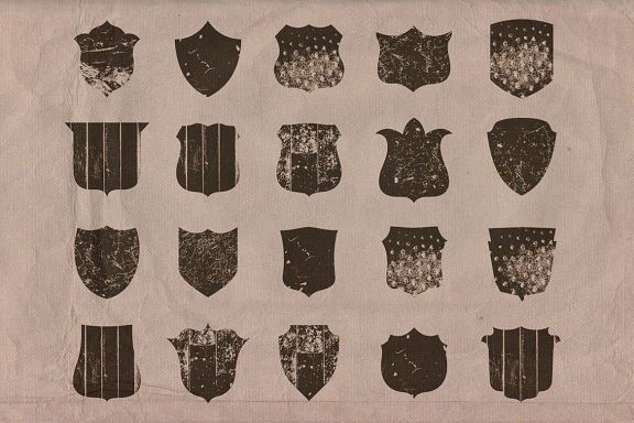 Free Retro & Vintage Shapes - Shields 2