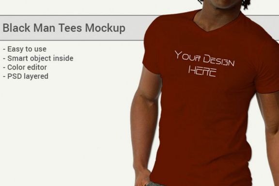 Black Man Tees Mock-up Vr2