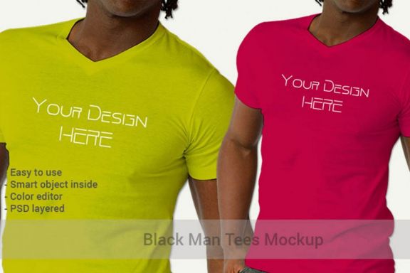 Black Man Tees Mock-up Vr2