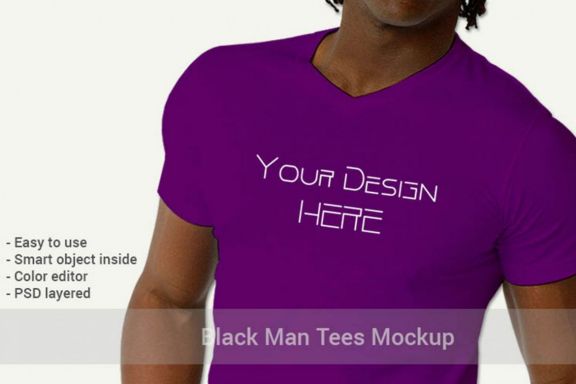 Black Man Tees Mock-up Vr2