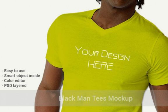 Black Man Tees Mock-up Vr2