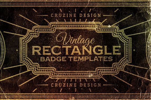 Rectangle Vintage Badges v.1