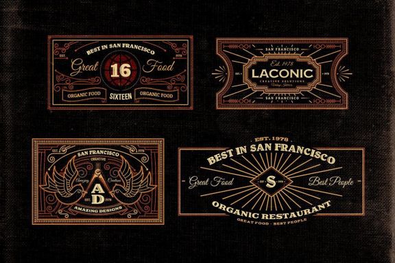 Rectangle Vintage Badges v.1