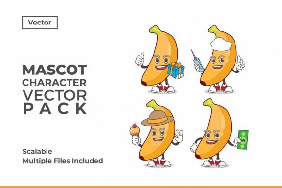 Mascot & Sticker Character Vector Pack Vol 123