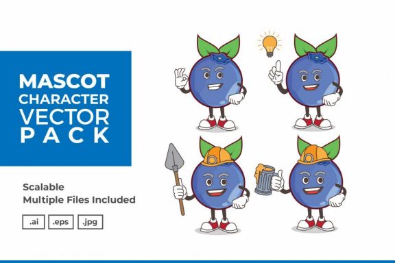Mascot & Sticker Character Vector Pack Vol 165