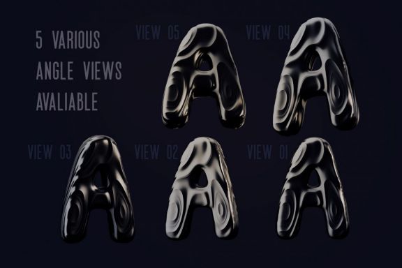 Free Dark Decorative 3D Lettering