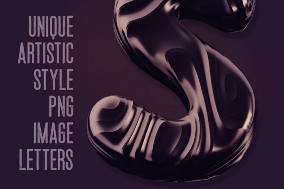 Free Dark Decorative 3D Lettering