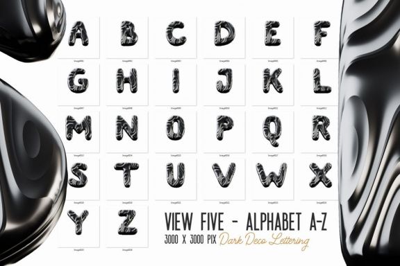 Free Dark Decorative 3D Lettering