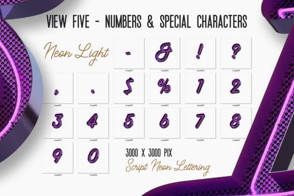Script Neon 3D Lettering View 5