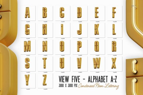 Condensed Neon 3D Lettering View 5