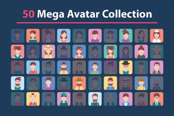 50x Flat Avatar Pack Vol. 2