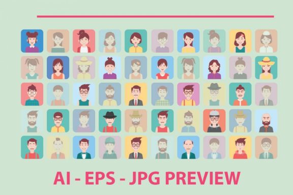 50x Flat Avatar Pack Vol. 2