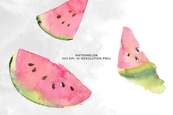 Hand Drawn Watercolor Red Fruits