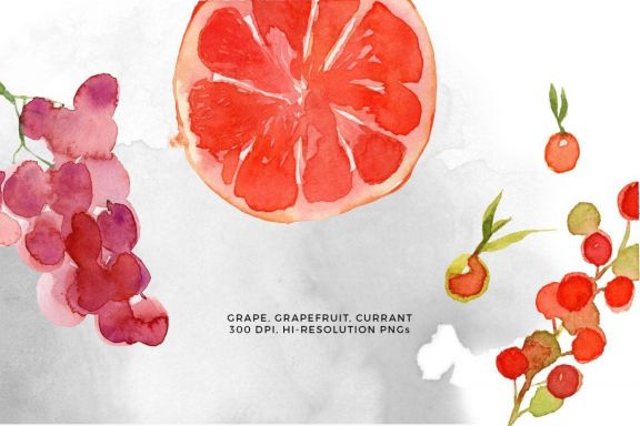 Hand Drawn Watercolor Red Fruits
