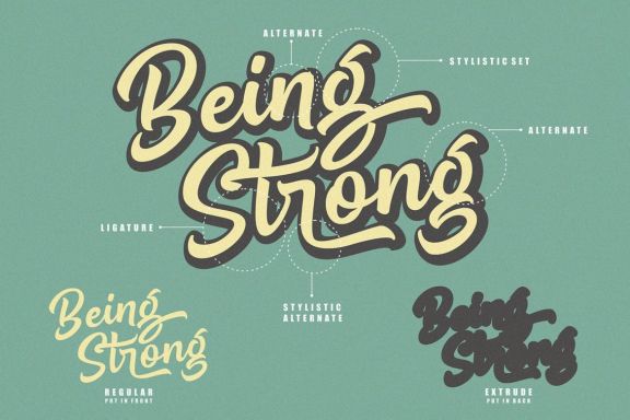 Being Strong Extrude Font