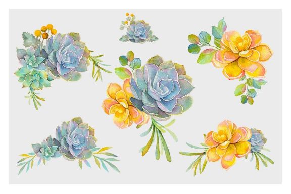 Gorgeous Watercolor Succulents