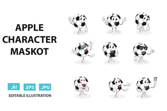 Ball Cartoon Mascot Illustrations