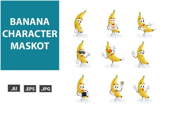 Banana Mascot Illustrations