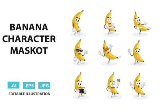 Banana Mascot Illustrations