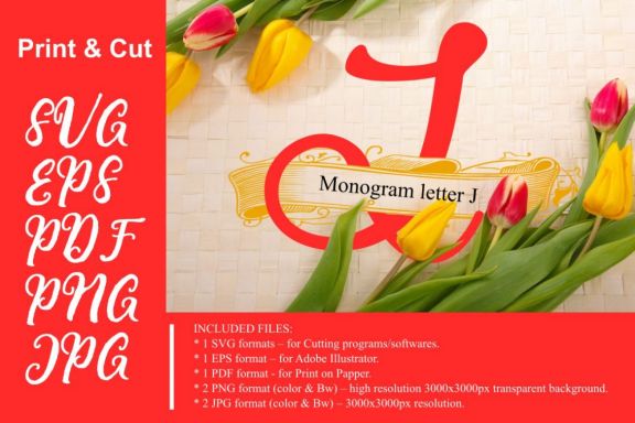  Monogram Letter J