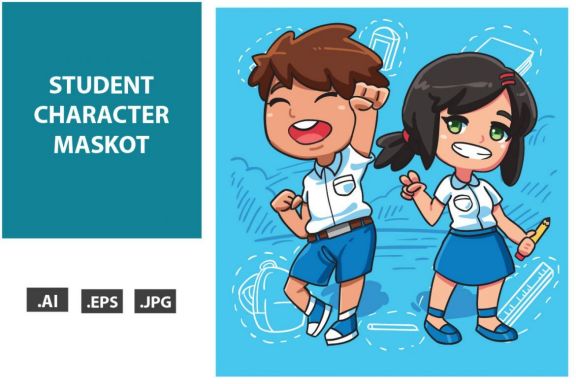 School Cartoon Vector Character