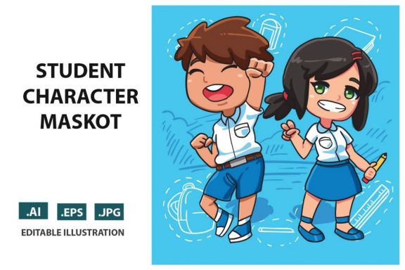 School Cartoon Vector Character