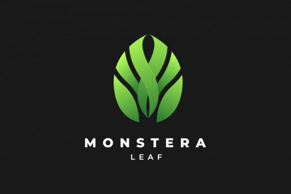 Monstera leaf - Logo template
