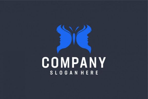 Butterfly and Face Logo Design