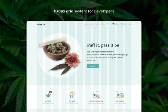 Oasis - Marijuana eCommerce Sketch Template