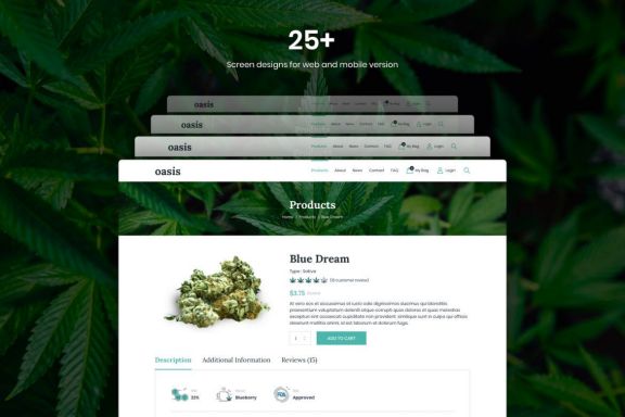 Oasis - Marijuana eCommerce Sketch Template
