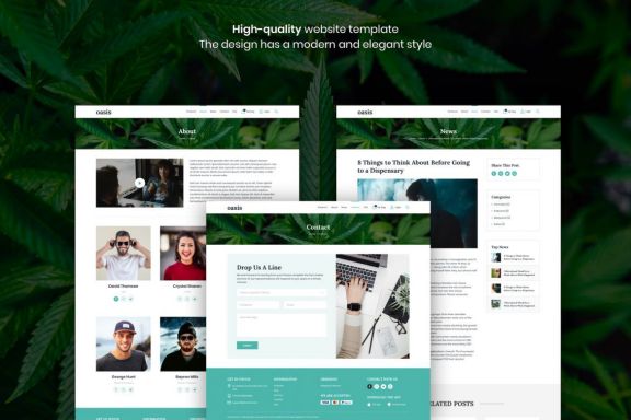 Oasis - Marijuana eCommerce Sketch Template