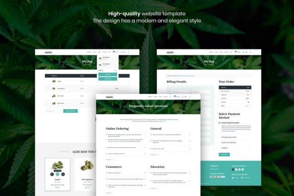 Oasis - Marijuana eCommerce Sketch Template