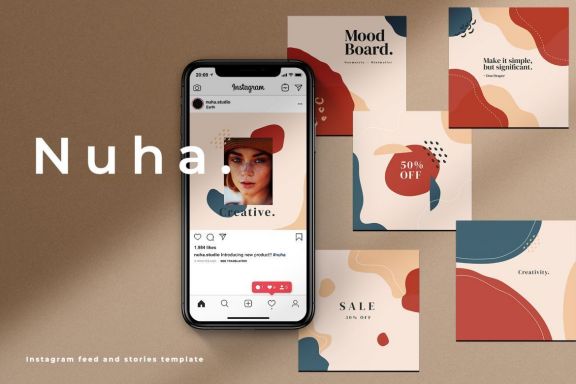 Nuha - Instagram feed and stories template