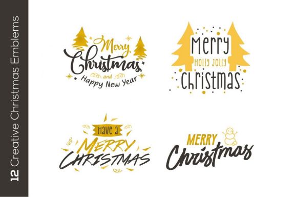 12 Christmas Emblems or Logos 2